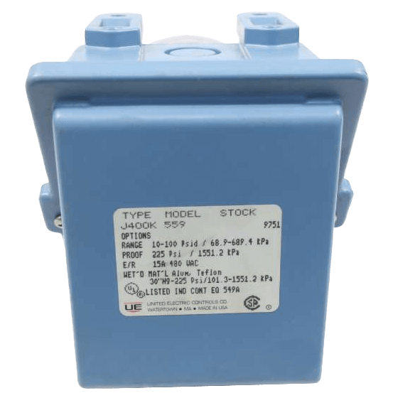 United Electric Differential Pressure Switch, 400 Series Type J400K Models 455 to 457 and 559